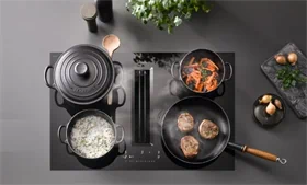 כיריים אינדוקציה Miele KMDA 7676 FL-A משולב יניקת אדים