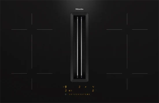 כיריים אינדוקציה עם שאיבה מובנית 80 ס"מ Miele KMDA 7473-1 FL Silence TwoInOne – זכוכית שחורה