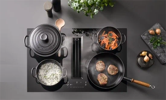 כיריים אינדוקציה Miele KMDA 7676 FL-A משולב יניקת אדים